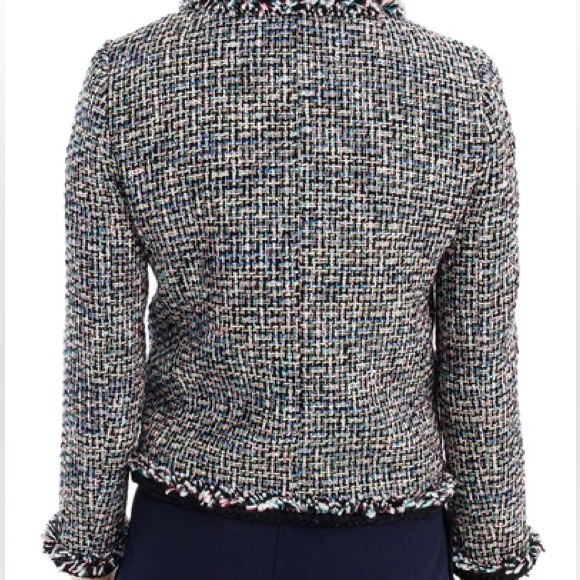 J.crew Lady Metallic Tweed Jacket Black Rainbow - Picture 2 of 2